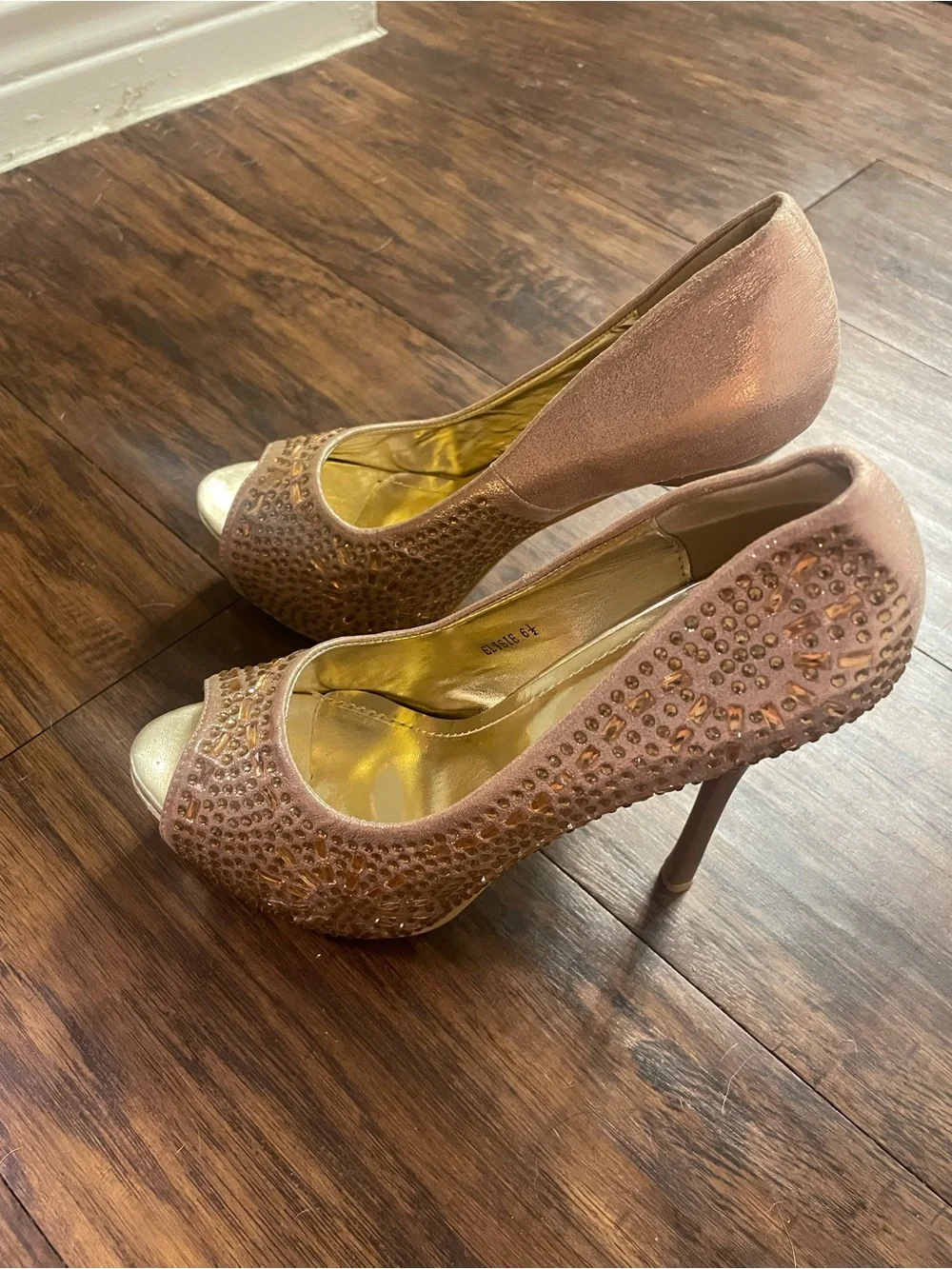 Women's Embellished Peep-Toe High Heels